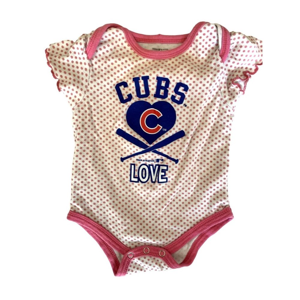 Team Athletic Girls Baby Infant 6 9 Months 1 piece Bodysuit Pink Polka Dot Chica